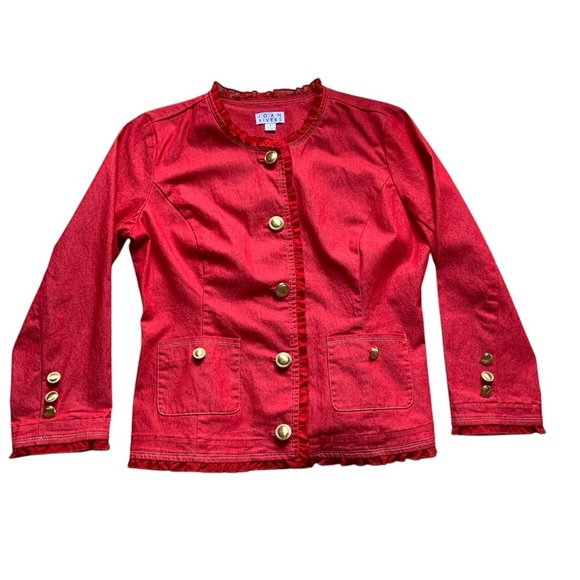 Joan Rivers Blazer – Vibrant Red & Gold – Size 6 (M) - Picture 5 of 9